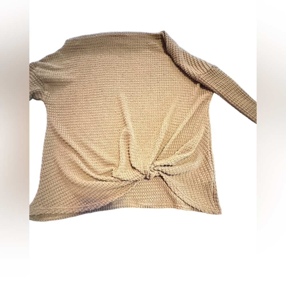 🔴 5 for $40 SALE! 
Gilli Brown Waffle Textured Light Weight Front Knot Top sz S - Picture 5 of 13
